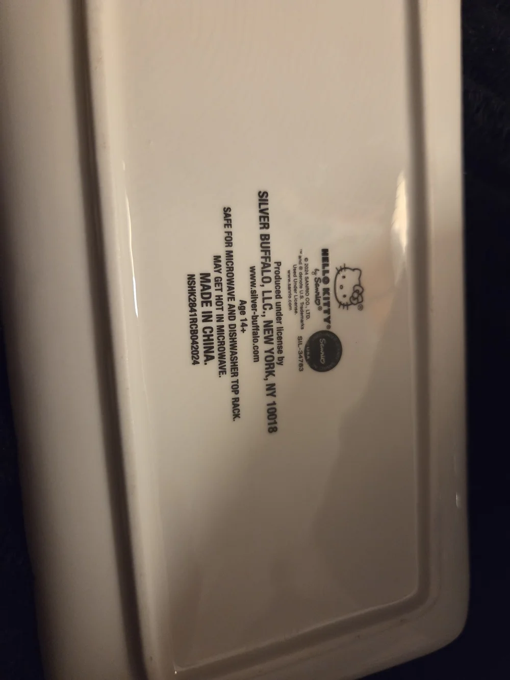 Hello Kitty White Tray with Red Trim and Multicolor Icons